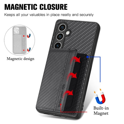Carbon Fiber Magnetic Card Wallet RFID Blocking Phone Case