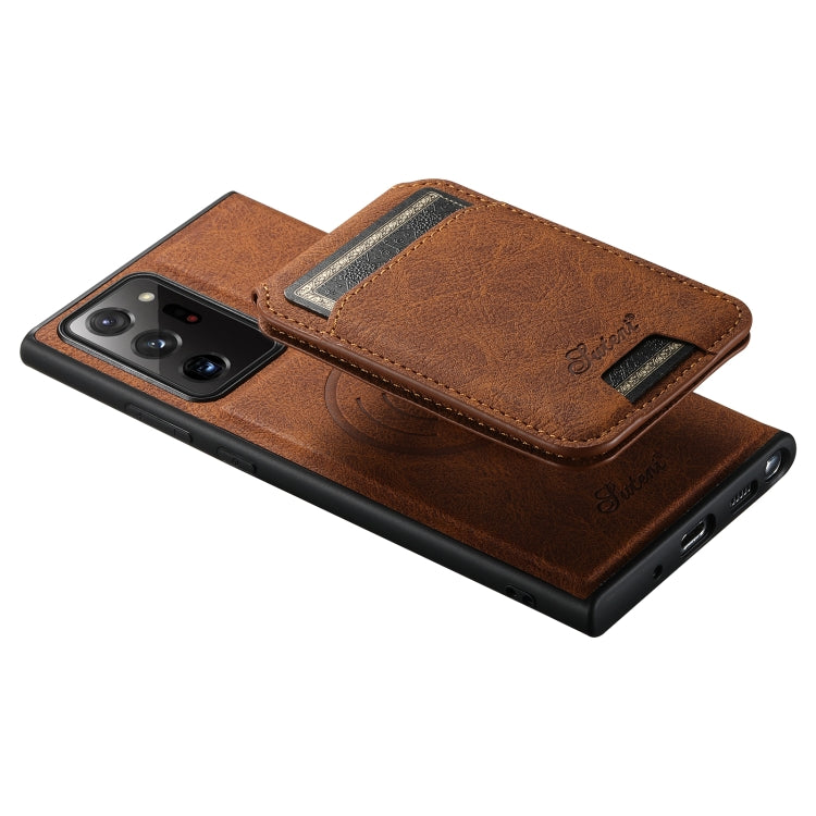 Suteni H16 Litchi Texture Leather Detachable Wallet Back Phone Case