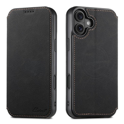 Suteni J06 Retro Matte Litchi Texture Leather MagSafe Phone Case