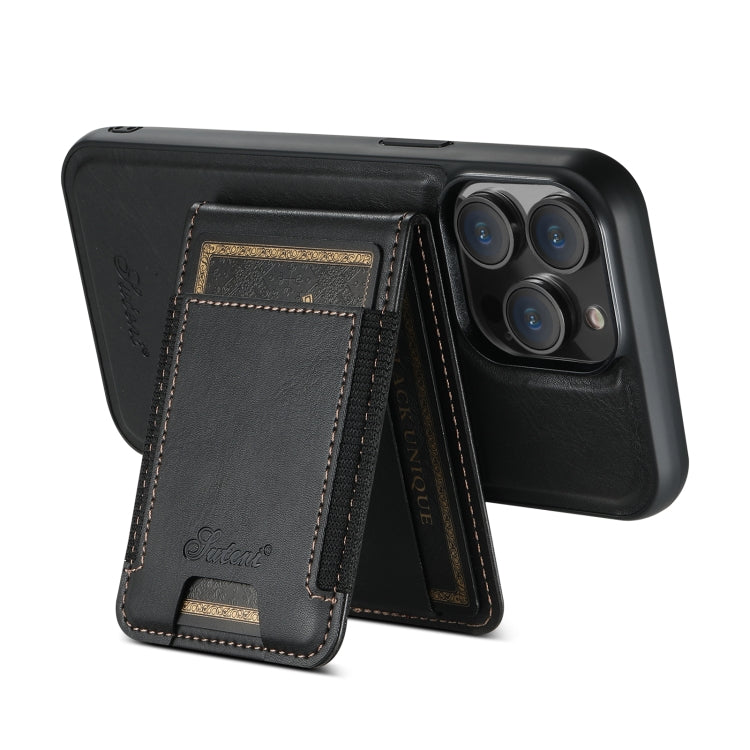 Suteni H17 Oil Eax Leather MagSafe Detachable Wallet Phone Case