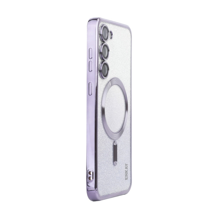 ENKAY Hat-Prince Magnetic Glitter Plated TPU Phone Case with Lens Film