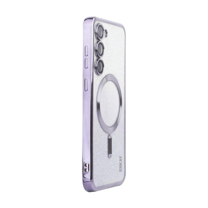 ENKAY Hat-Prince Magnetic Glitter Plated TPU Phone Case with Lens Film