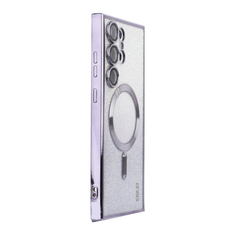 ENKAY Hat-Prince Magnetic Glitter Plated TPU Phone Case with Lens Film