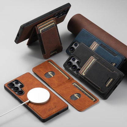 Suteni H17 Litchi Texture Leather MagSafe Detachable Wallet Phone Case