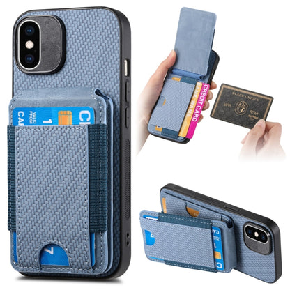 Carbon Fiber Vertical Flip Wallet Stand Phone Case
