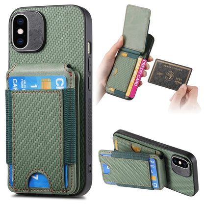 Carbon Fiber Vertical Flip Wallet Stand Phone Case
