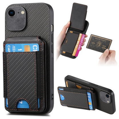 Carbon Fiber Vertical Flip Wallet Stand Phone Case