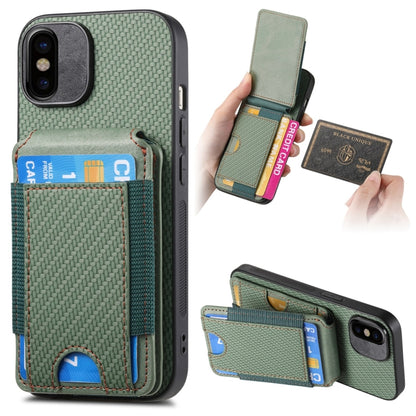 Carbon Fiber Vertical Flip Wallet Stand Phone Case