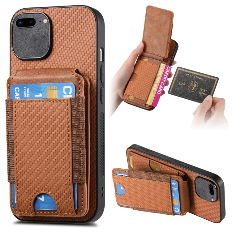 Carbon Fiber Vertical Flip Wallet Stand Phone Case