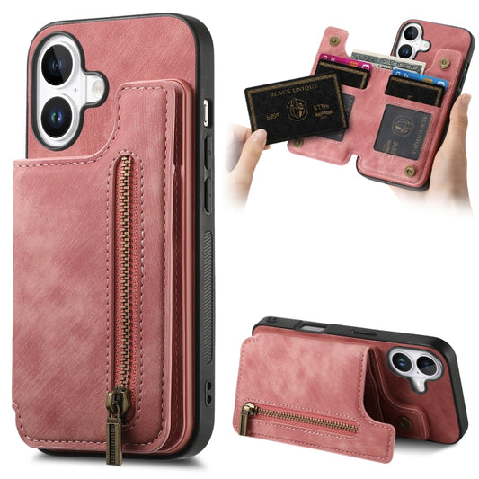 Retro Leather Zipper Wallet Back Phone Case