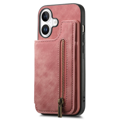 Retro Leather Zipper Wallet Back Phone Case