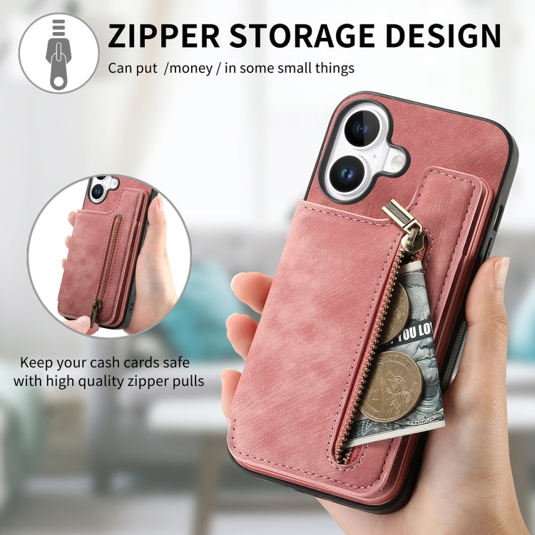 Retro Leather Zipper Wallet Back Phone Case