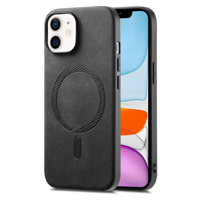 Solid Color Retro Magsafe PU Back Cover Phone Case