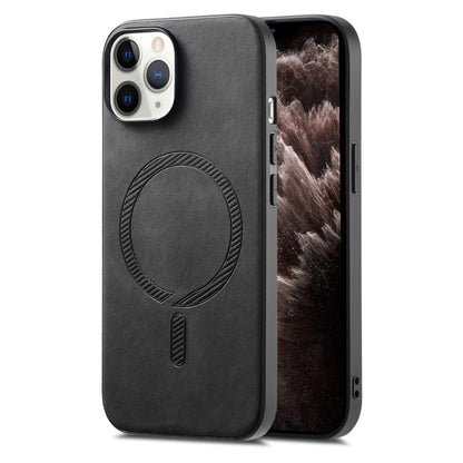 Solid Color Retro Magsafe PU Back Cover Phone Case