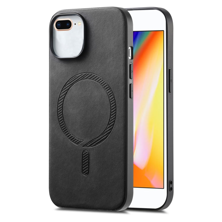 Solid Color Retro Magsafe PU Back Cover Phone Case