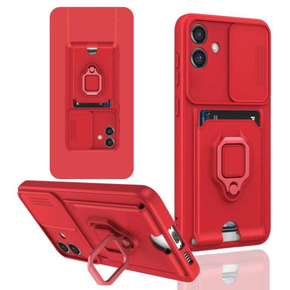 Sliding Camshield Magnetic Card Holder Silicone Phone Case