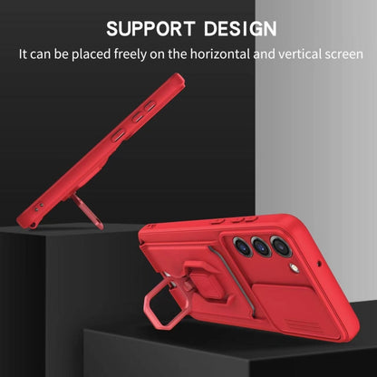 Sliding Camshield Magnetic Card Holder Silicone Phone Case