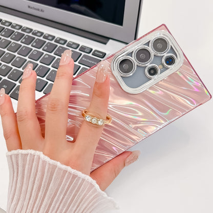 Plating Glitter Texture Ring Holder TPU Phone Case with Lens Film