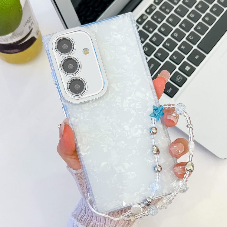 Plating Glitter Texture Chain Wristband TPU Phone Case with Lens Film