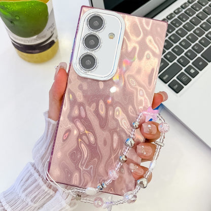 Plating Glitter Texture Chain Wristband TPU Phone Case with Lens Film