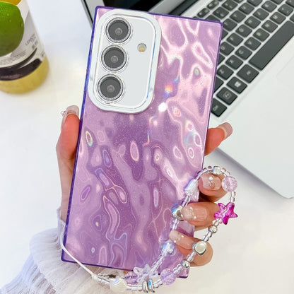 Plating Glitter Texture Chain Wristband TPU Phone Case with Lens Film