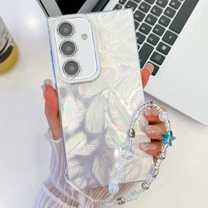 Plating Glitter Texture Chain Wristband TPU Phone Case with Lens Film