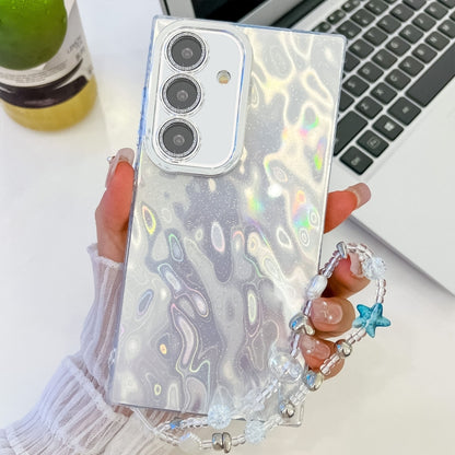 Plating Glitter Texture Chain Wristband TPU Phone Case with Lens Film