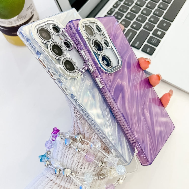 Plating Glitter Texture Chain Wristband TPU Phone Case with Lens Film