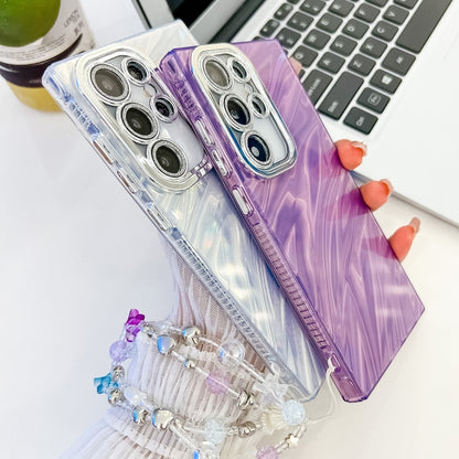 Plating Glitter Texture Chain Wristband TPU Phone Case with Lens Film