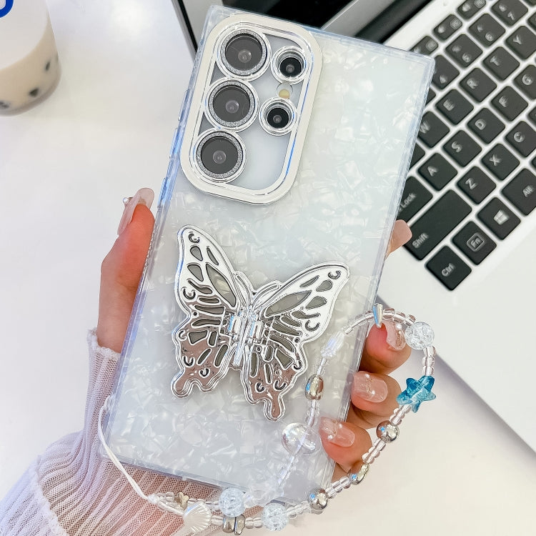Plating Glitter Lens Film Texture Butterfly Holder Wristband Phone Case
