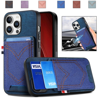 Denim Texture Leather Skin Phone Case with Card Slot