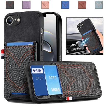 Denim Texture Leather Skin Phone Case with Card Slot