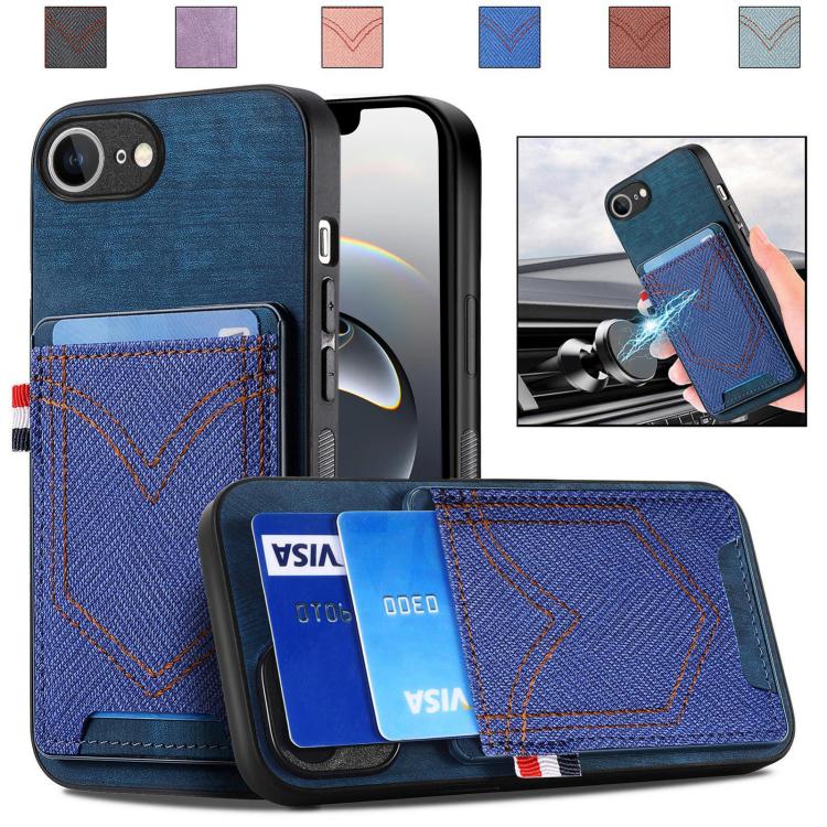 Denim Texture Leather Skin Phone Case with Card Slot