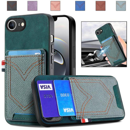 Denim Texture Leather Skin Phone Case with Card Slot