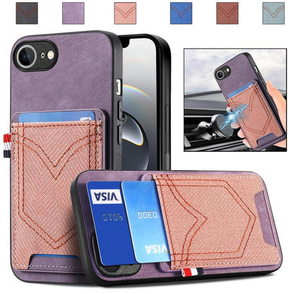 Denim Texture Leather Skin Phone Case with Card Slot