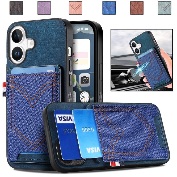 Denim Texture Leather Skin Phone Case with Card Slot