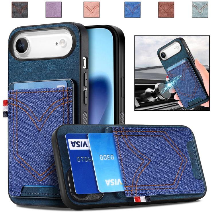 Denim Texture Leather Skin Phone Case with Card Slot
