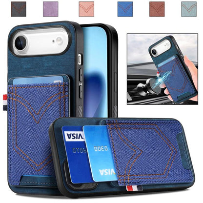 Denim Texture Leather Skin Phone Case with Card Slot