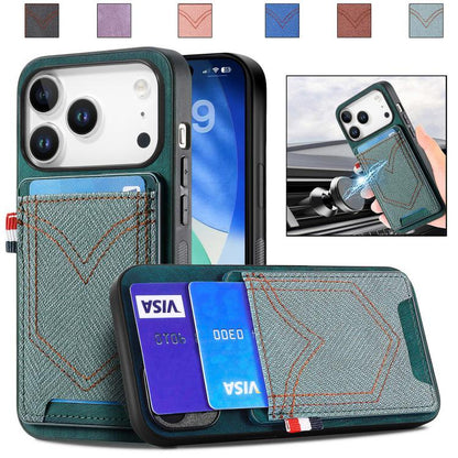 Denim Texture Leather Skin Phone Case with Card Slot