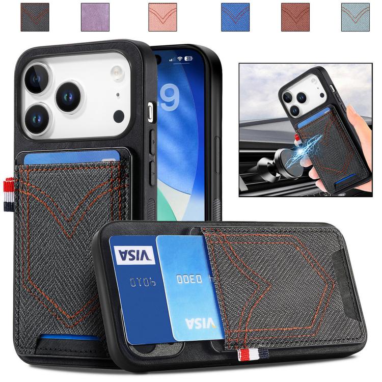 Denim Texture Leather Skin Phone Case with Card Slot
