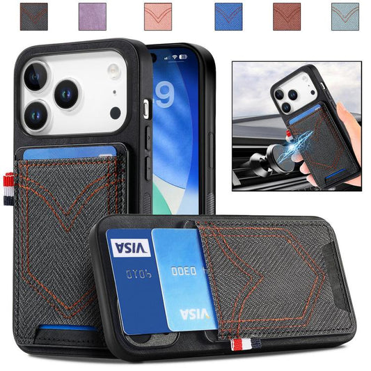 Denim Texture Leather Skin Phone Case with Card Slot
