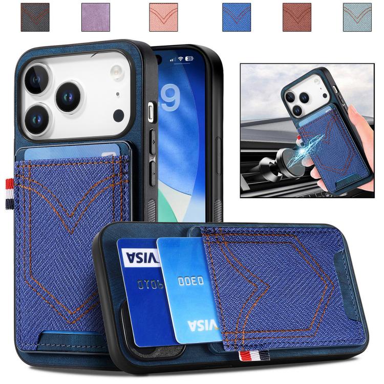 Denim Texture Leather Skin Phone Case with Card Slot