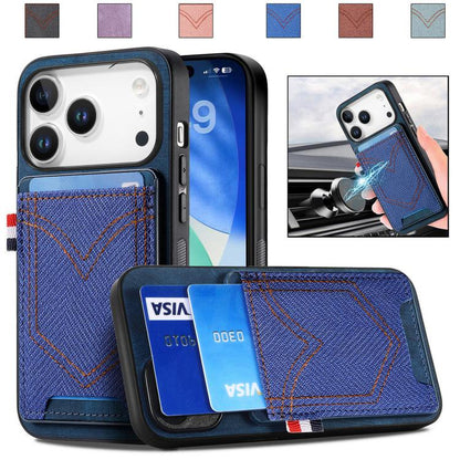 Denim Texture Leather Skin Phone Case with Card Slot