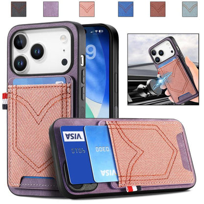 Denim Texture Leather Skin Phone Case with Card Slot