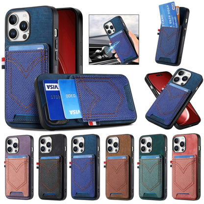 Denim Texture Leather Skin Phone Case with Card Slot