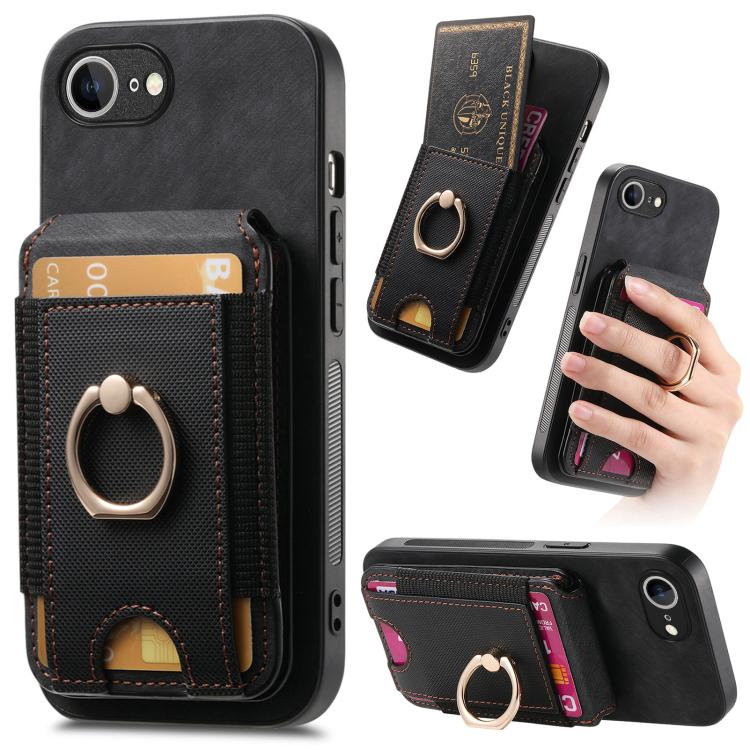 Retro Splitable Magnetic Stand Card Bag Leather Phone Case