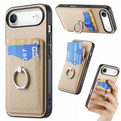 Carbon Fiber Card Wallet Ring Phone Case