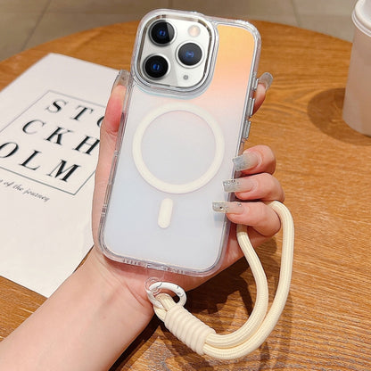 Bright Shadow  Magsafe Discoloration Phone Case with Wrist Strap