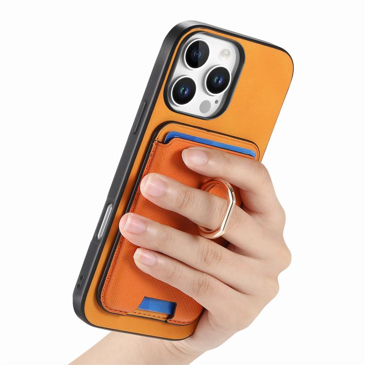 Retro Cross Leather Card Bag MagSafe Phone Case