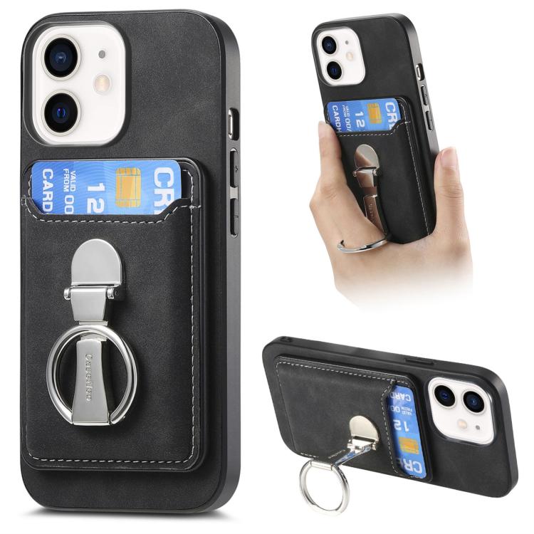 Retro Folding Ring Holder Card Bag MagSafe Phone Case